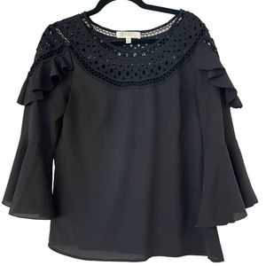 COPY - ADIVA Black Tiered Blouse Size Medium